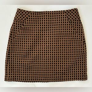 LOFT Metallic Gold and Black Dot Jacquard Mini Skirt size 0